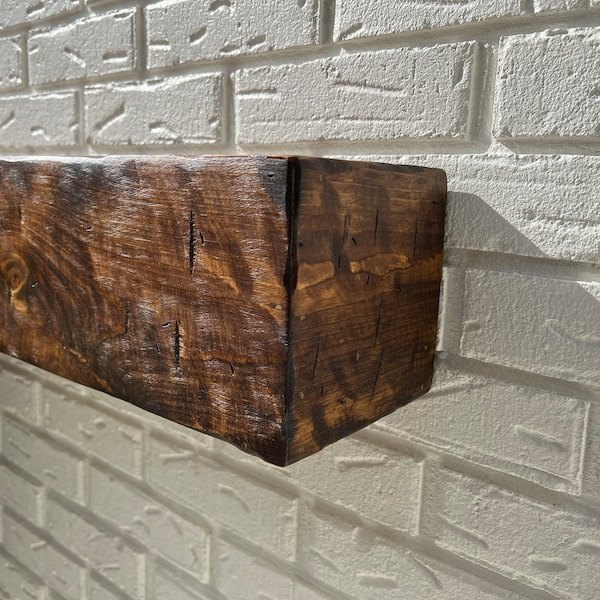 Fireplace Mantel, Wall Shelf, Floating Shelf, Rustic Beam, Faux Mantel, Floating Mantel, Distressed Fireplace Mantel