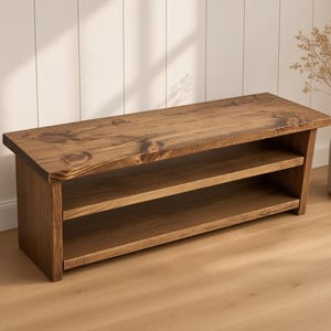 Rustic Wooden Shoe Bench with Storage | Custom Entryway Farmhouse Organizer