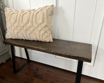 Distressed Entryway Bench Farmhouse Shoe Bench