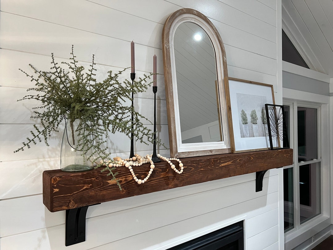 Fireplace Floating Mantel, Wall Shelf, Floating Shelf, Rustic Beam