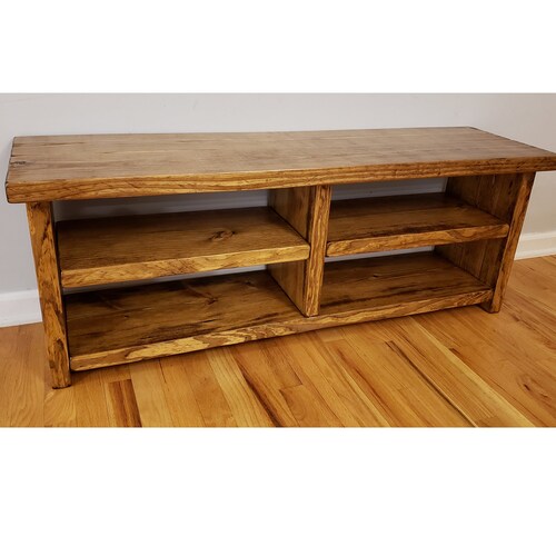 Rustic Shoe Boot Bench with Removable Shelf - Custom Entryway Storage Organizer
