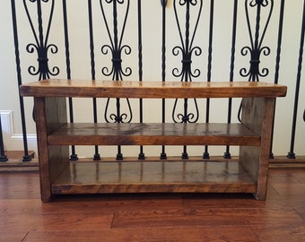 Entryway Shoe Rack and Bench - Rustic Shoe Bench