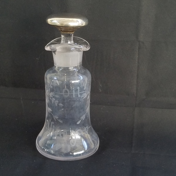Crystal Oil Vinegar Cruet Stopper Glass Etsy