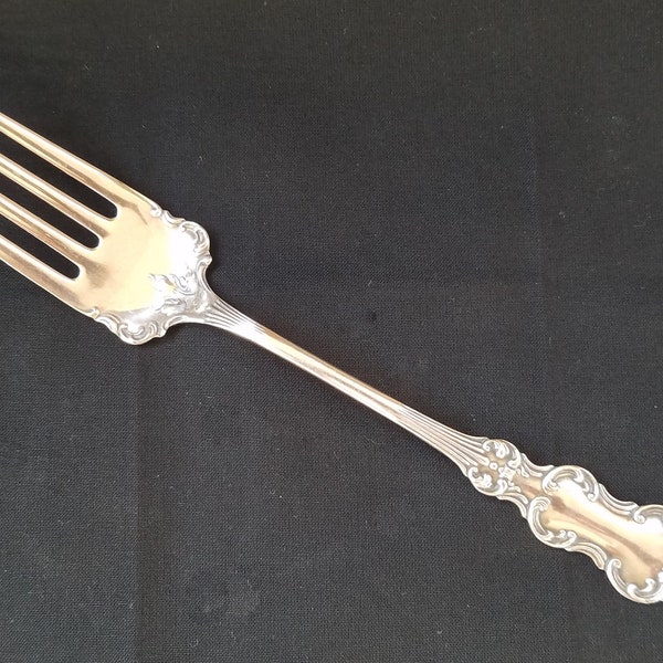 Silver Plate Meat Fork - Beautiful -Rogers Bros. from 1894 - "Flemish" Pattern - Very Shiny, No Wear - 8-3/4 Inches Long