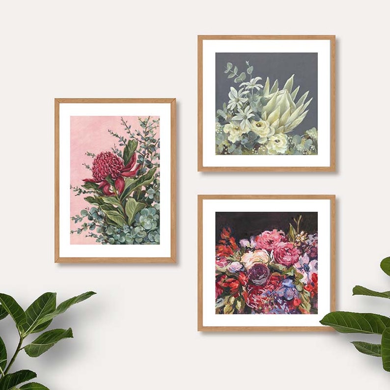 Waratah Art Print Australian Flower Print Australian Natives Botanical Print Pink Floral Artwork Limited Edition Blooms