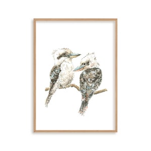 Stampa di uccello Kookaburra // Stampa di uccelli australiani, Arte della fauna selvatica australiana, Stampa di animali per bambini, Stampa ad acquerello nativa, Regalo per la festa della mamma
