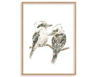 Kookaburra Bird Print // Australian Bird Print, Australian Wildlife Art, Nursery Animal Print, Native Watercolour Print, Mothers Day Gift