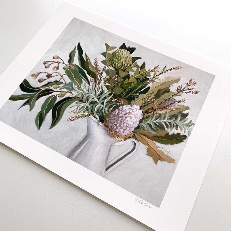 Australian Floral Art Print // Wildflower Still Life // Etsy