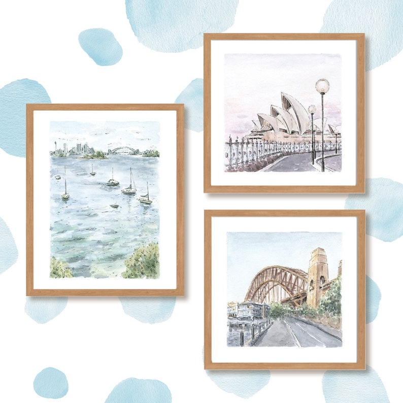 Sydney Harbour Bridge Fine Art Prints // Australia Painting // Etsy