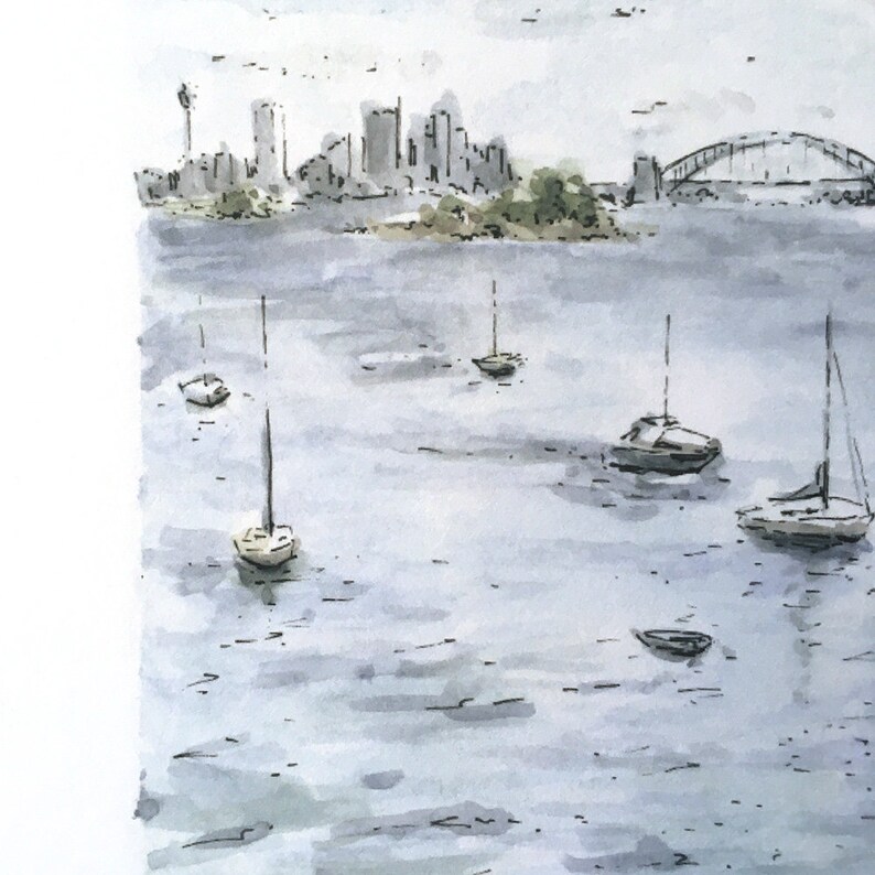 Sydney Harbour Bridge Fine Art Prints // Australia Painting // Etsy