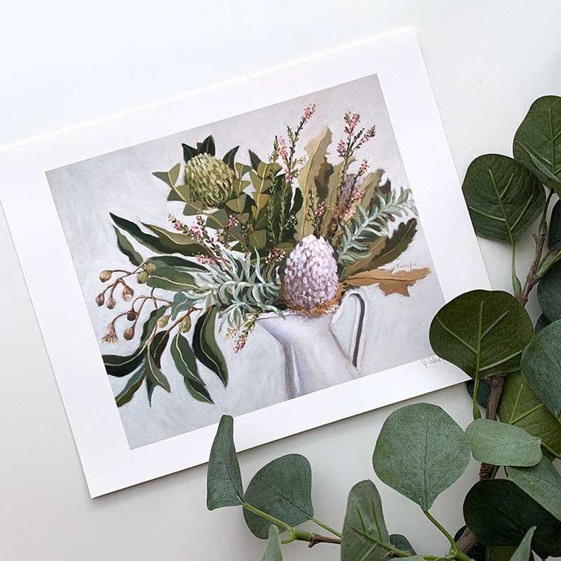 Australian Floral Art Print // Wildflower Still Life // Etsy