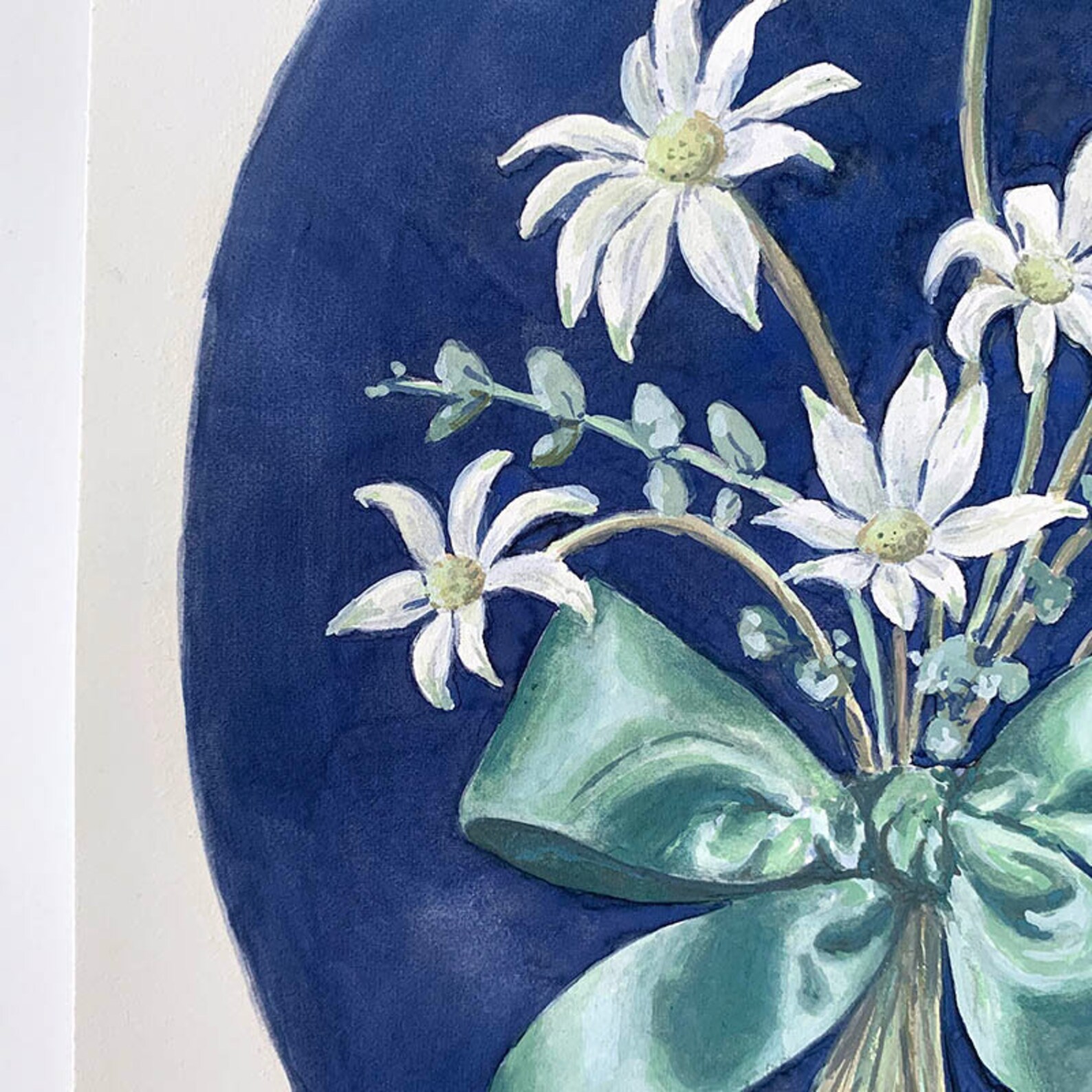 Flannel Flower Art / Australian native floral painting / Blue Etsy