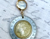 1995年イタリア500リラ硬貨ネックレスペンダント。3種類のセッティング
