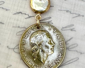 1979 Italy 200 Lire Coin Necklace Pendant. Choose from 3 settings