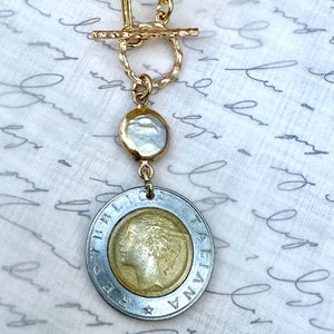 1986 Italy 500 Lire Coin Necklace Pendant. Choose from 3 Settings