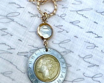 1982 Italy 500 Lire Coin Necklace Pendant. Choose from 3 Settings
