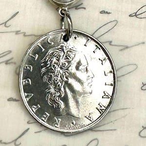 Collana con ciondolo con moneta da 50 lire Italia del 1975. Scegli tra 3 impostazioni