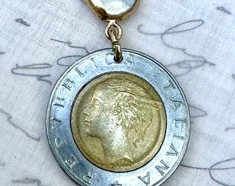 1988 Italy 500 Lire Coin Necklace Pendant. Choose from 3 Settings
