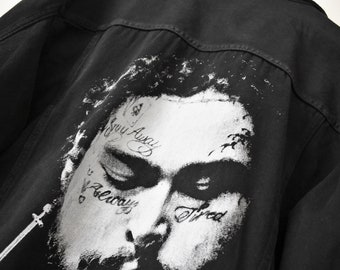 Post Malone Printed Denim Jacket Post 