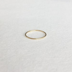 Minimalist Beta, Glossy Band, Solid Gold, 14K Yellow Gold Ring