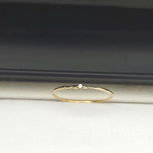 Minimalist Gamma, Real White Diamond, 14K Solid Gold Ring, Christmas Present, Engagement Ring