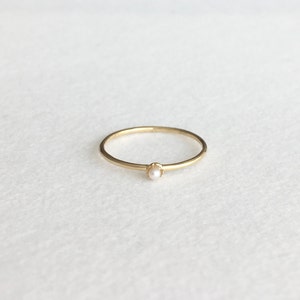 Petit Pearl Ring, 14K Solid Gold Ring, 14K Yellow Gold Ring,  Christmas Present, Engagement Ring