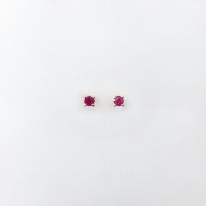 Petit Ruby Earrings, 14K Solid Gold Body