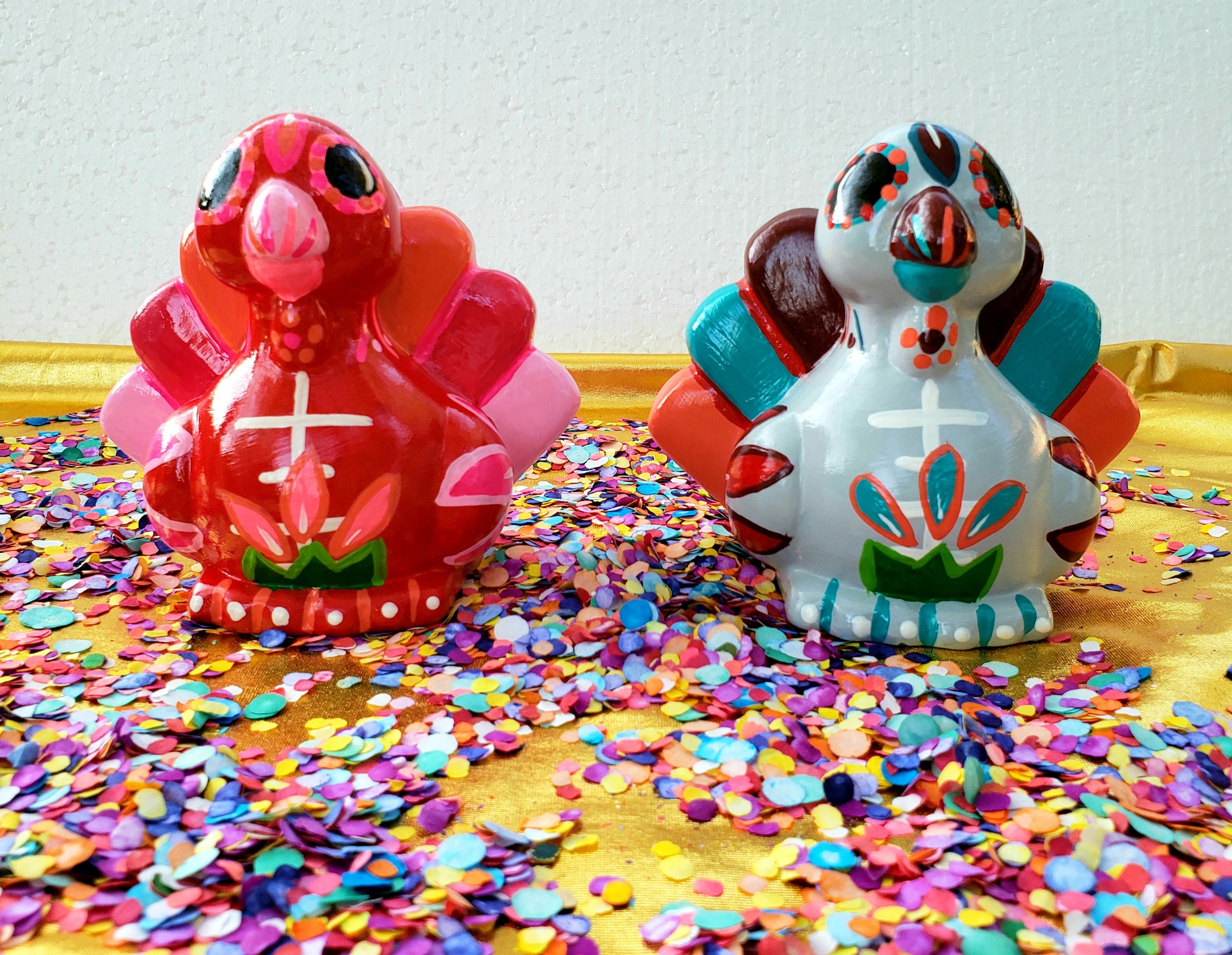 Mexican ceramic Turkey Sugar Skull Thanksgiving Day of the ...