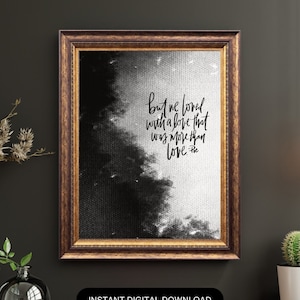 But We Loved With A Love That Was More Than Love | Poe wall art, Vintage Halloween decor, Moody wall art, Literary art, Book lover gift