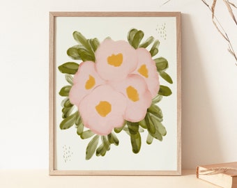 Primroses | The Secret Garden | Abstract Art | Vintage Flowers | Flower Painting | christmas gift | holiday gift | book lover gift