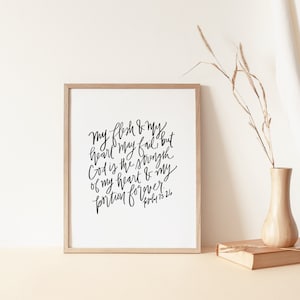 Psalm 73 Scripture Print: Encouragement Gift, Literary Art