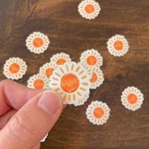 MINI Sun Vinyl Sticker / One Inch Summer Day Inspired Decal / Hand Designed / Sunny Spring Doodle Easy Gift