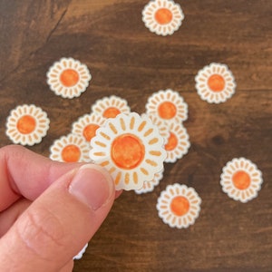 MINI Sun Vinyl 1 Inch Sticker / Summer Day Inspired Decal / Hand Designed