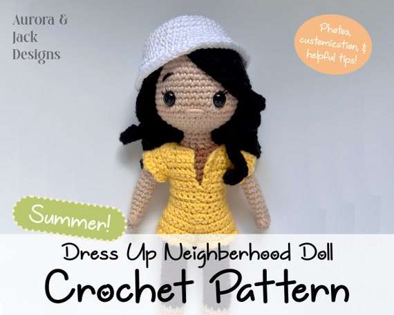 Crochet Dress Up Doll Pattern: Summer Outfit, Amigurumi Toy (PDF Pattern)