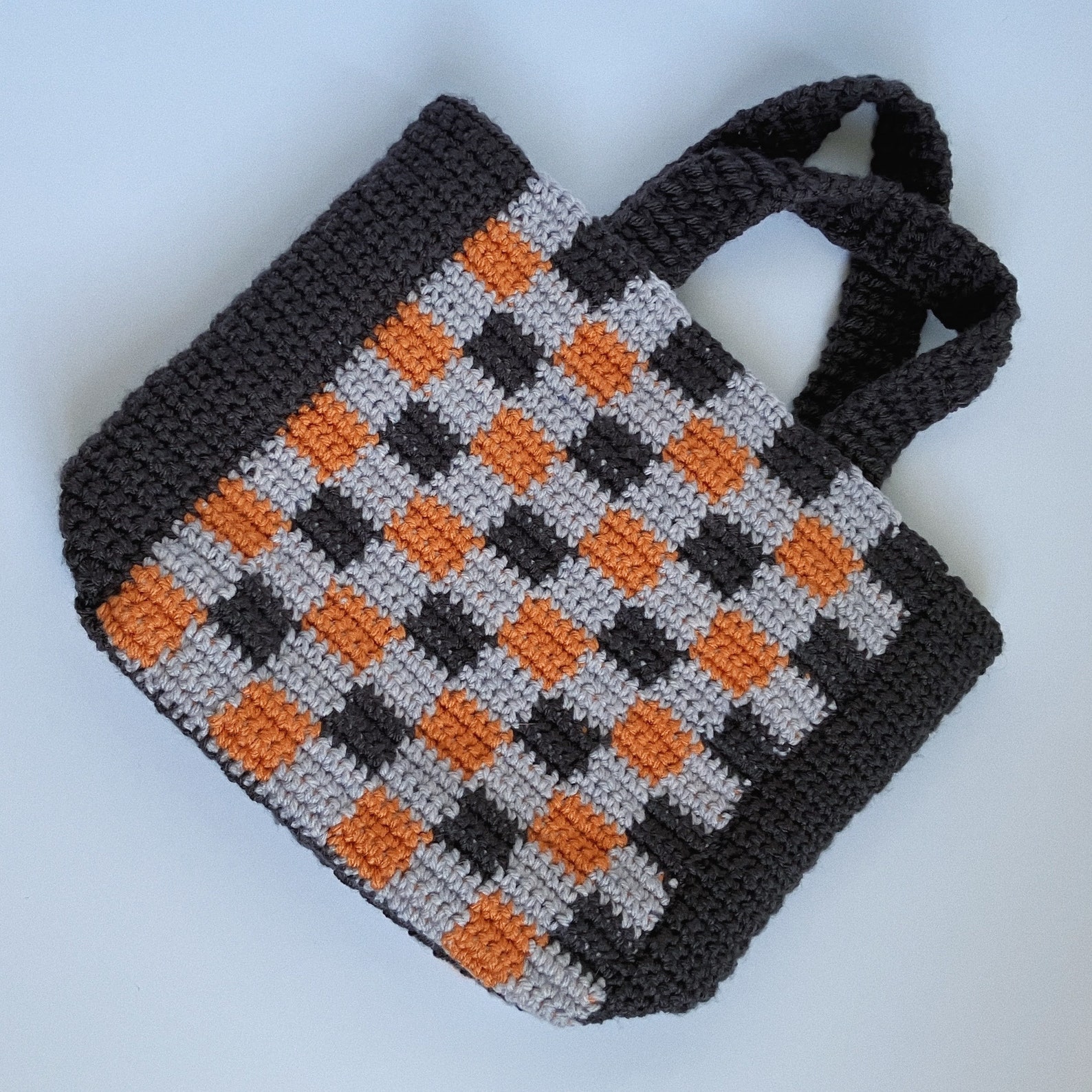 PATTERN / PDF Crochet Checkered Tote Bag Pattern / Handmade Etsy