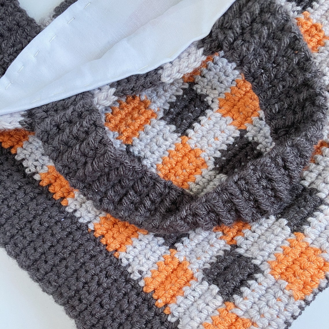 PATTERN / PDF Crochet Checkered Tote Bag Pattern / Handmade Etsy