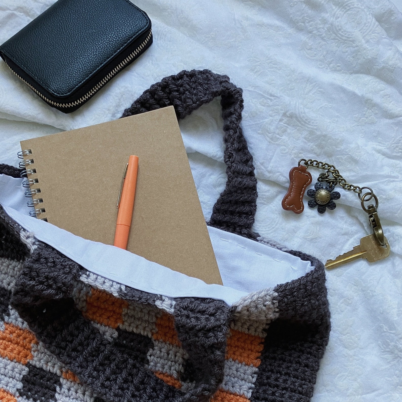 PATTERN / PDF Crochet Checkered Tote Bag Pattern / Handmade Etsy