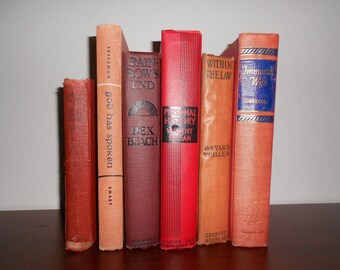 6 Vintage Red Books