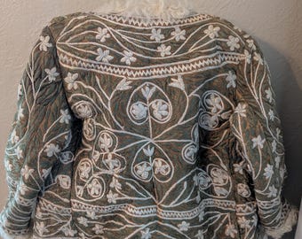 Vintage Embroidered Shearling Coat