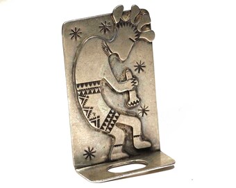 Vintage Kokopelli Sterling Silver Brooch Pin Boutonniere Groom Prom Poirot Posy Flower Holder