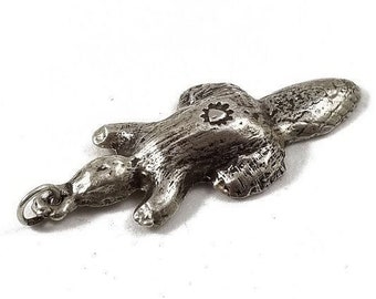 Vintage Beaver Effigy Trade Silver North American Indian Fur Trade Badge Pendant