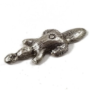 Vintage Beaver Effigy Trade Silver North American Indian Fur Trade Badge Pendant