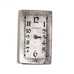 Vintage Longines Mens Rectangular Face Large Number WWII 1940s Watch Movement