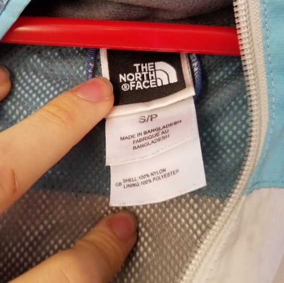 The North Face Women s Small Nylon Windbreaker Jacket Coat Sky Blue Cyan White