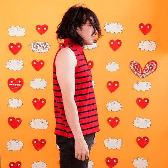 Vintage 90s Y2k Polo Ralph Lauren Sport Black and Red Stipe Polo