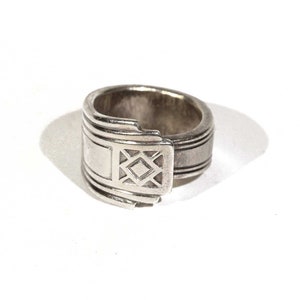 Vintage Curled Twisted Arts and Crafts Handmade Flatware Art Deco Spoon Fork Knife Ring