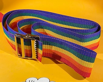 Vintage Seat Belt Unit Style 80s 70s Red Orange Yellow Blue Green Purple Belt