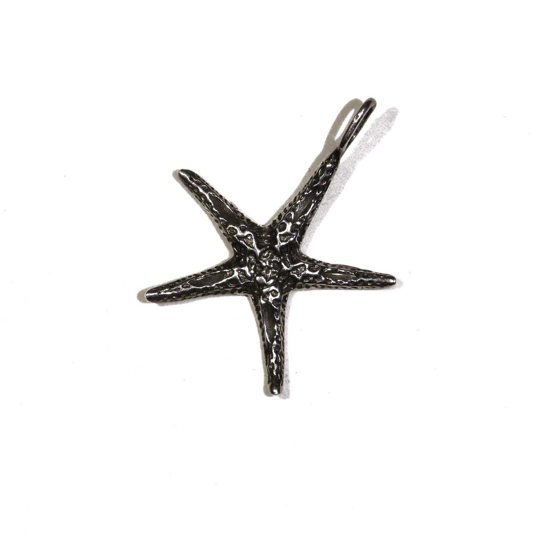 Vintage Speckled Starfish Solid Sterling Silver Pendant - Etsy