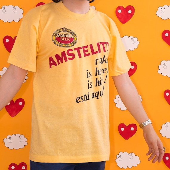 Vintage 80s Amstelito Amstel Lager Beer All Over T