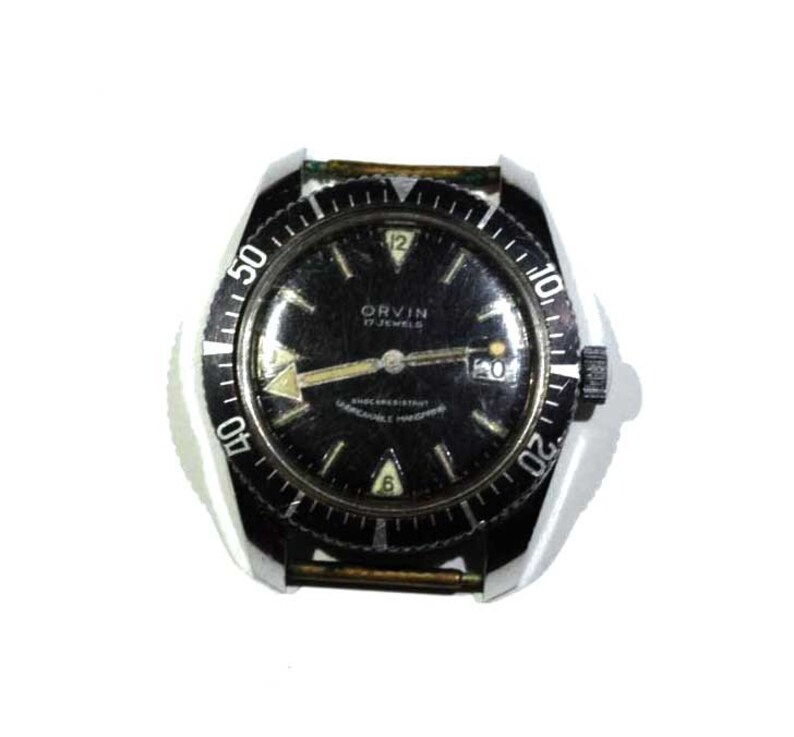 Vintage Orvin 17 Jewels Diver Diving Style Glow In the Dark Etsy